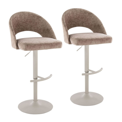 Renee - Adjustable Barstool (Set of 2) - Pearl Gray Base