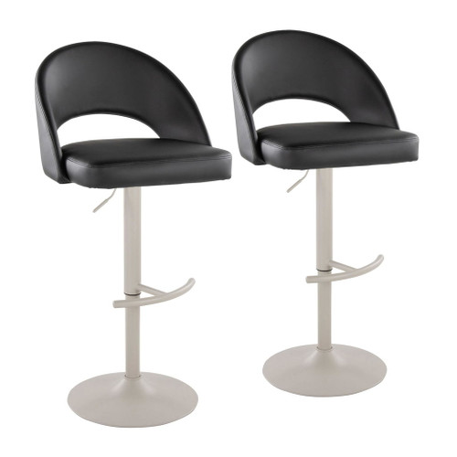 Renee - Adjustable Barstool (Set of 2) - Pearl Gray Base