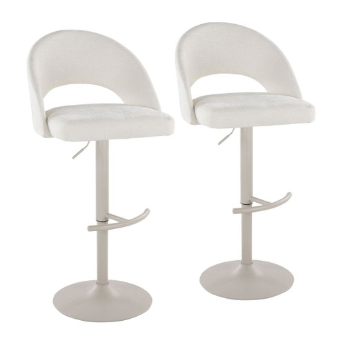Renee - Adjustable Barstool (Set of 2) - Pearl Gray Base