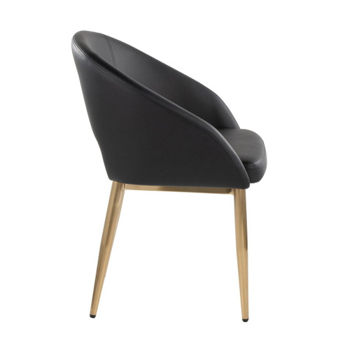 Renee - Upholstered Contemporary Chair (Set of 2) - Gold Metal Legs