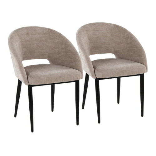 Renee - Upholstered Contemporary Chair (Set of 2) - Black Metal Legs