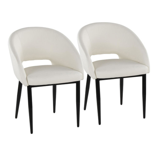 Renee - Upholstered Contemporary Chair (Set of 2) - Black Metal Legs