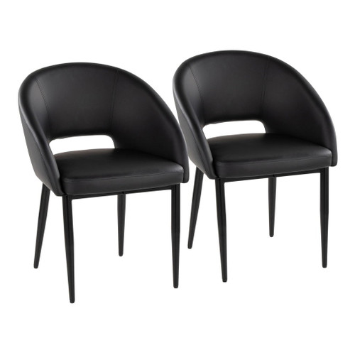 Renee - Upholstered Contemporary Chair (Set of 2) - Black Metal Legs