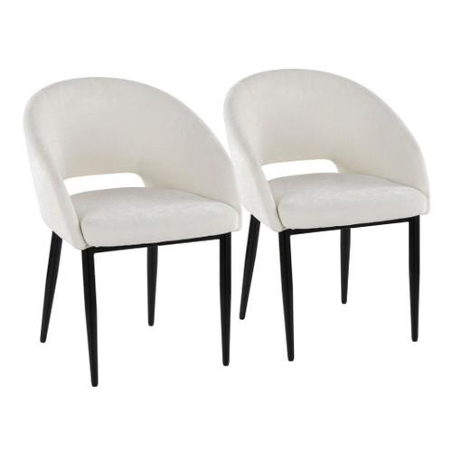 Renee - Upholstered Contemporary Chair (Set of 2) - Black Metal Legs