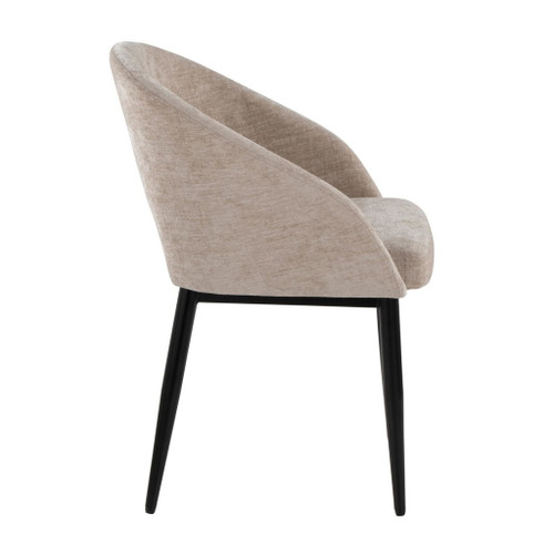 Renee - Upholstered Contemporary Chair (Set of 2) - Black Metal Legs