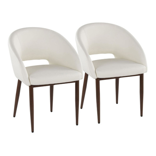 Renee - Upholstered Contemporary Chair (Set of 2) - Walnut Metal Legs