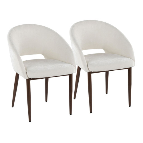 Renee - Upholstered Contemporary Chair (Set of 2) - Walnut Metal Legs