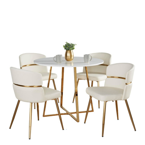 Cosmo - Cinch Contemporary/Glam 5 Piece Dining Room Set