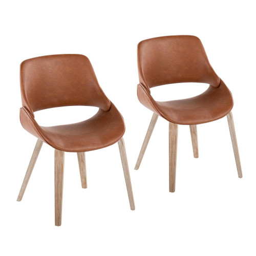 Fabrizzi - Mid-Century Modern Dining / Accent Chair (Set of 2) - Whitewash Wood