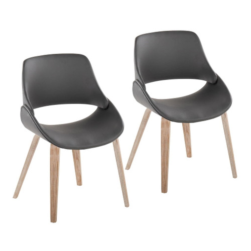 Fabrizzi - Mid-Century Modern Dining / Accent Chair (Set of 2) - Whitewash Wood