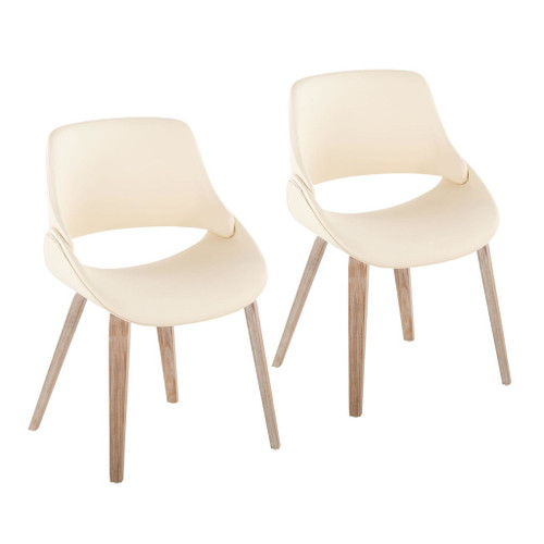 Fabrizzi - Mid-Century Modern Dining / Accent Chair (Set of 2) - Whitewash Wood
