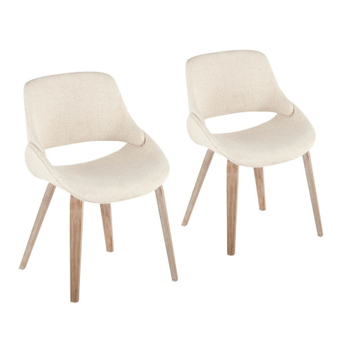 Fabrizzi - Mid-Century Modern Dining / Accent Chair (Set of 2) - Whitewash Wood