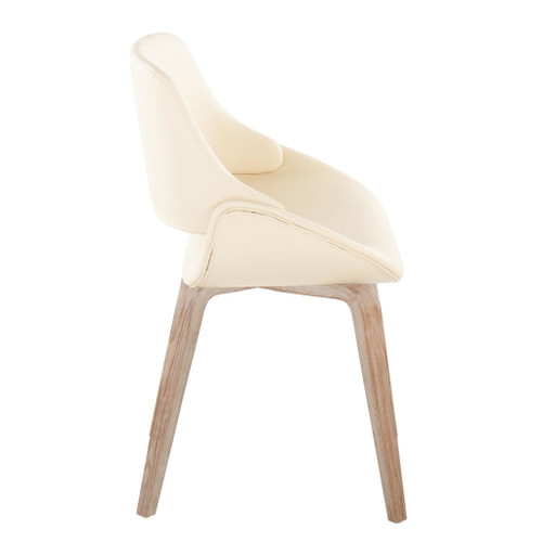 Fabrizzi - Mid-Century Modern Dining / Accent Chair (Set of 2) - Whitewash Wood