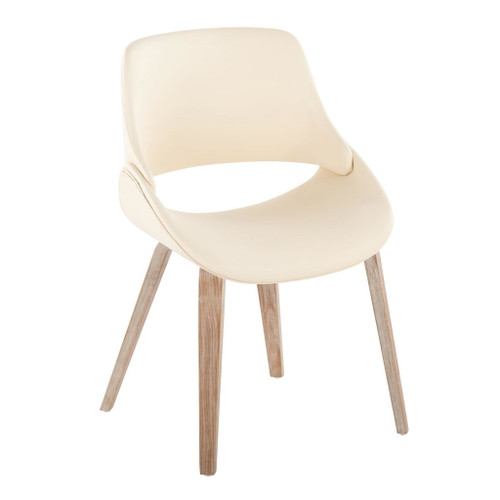 Fabrizzi - Mid-Century Modern Dining / Accent Chair (Set of 2) - Whitewash Wood