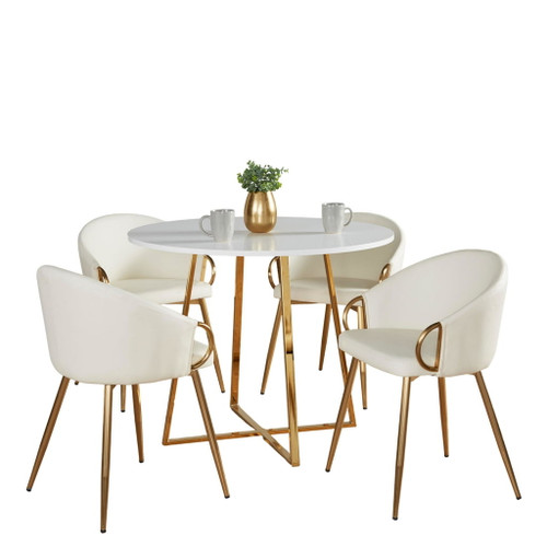 Cosmo - Claire Contemporary/Glam 5 Piece Dining Room Set