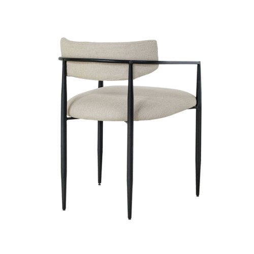 Forte - Linen Forged Iron Dining Chair - Cream