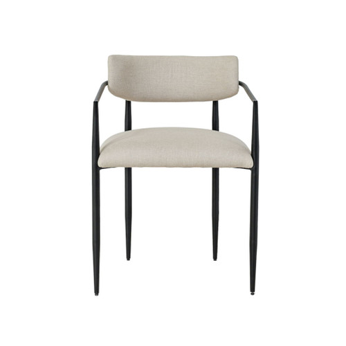 Forte - Linen Forged Iron Dining Chair - Cream