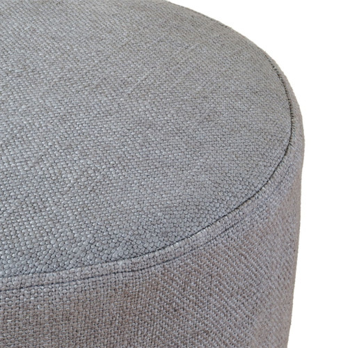 Elsie - Linen Upholstered Pouf - Gray