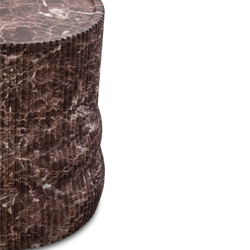 Cilla - Faux Levanto Marble Indoor/Outdoor Concrete Side Table - Red