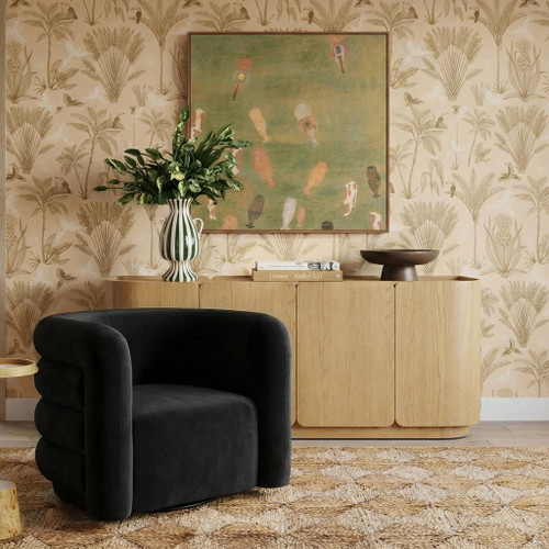 Curves - Velvet Swivel Accent Chair