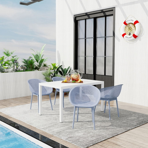 2 Piece Durable Single Chair With Hollow Out Design