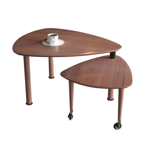 360 Degree Rotatable Coffee Table With Solid Legs