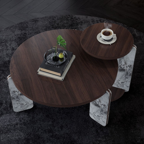 Coffee Table Set With Center Table & Side Table