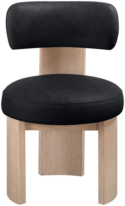 Atelier - Vegan Leather Upholstered Dining Chair (Set of 2) - Black / Painted Natural