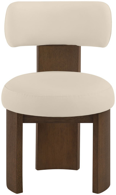 Atelier - Vegan Leather Upholstered Dining Chair (Set of 2) - Beige / Painted Brown