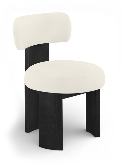 Atelier - Vegan Leather Upholstered Dining Chair (Set of 2) - Cream / Painted Black