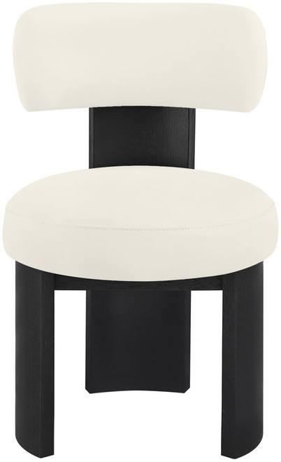 Atelier - Vegan Leather Upholstered Dining Chair (Set of 2) - Cream / Painted Black