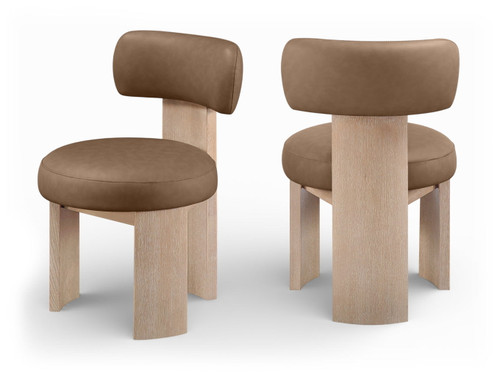 Atelier - Vegan Leather Upholstered Dining Chair (Set of 2) - Brown