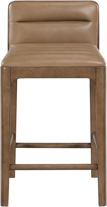 Ellis - Vegan Leather Upholstered Counter Stool (Set of 2) - Tan