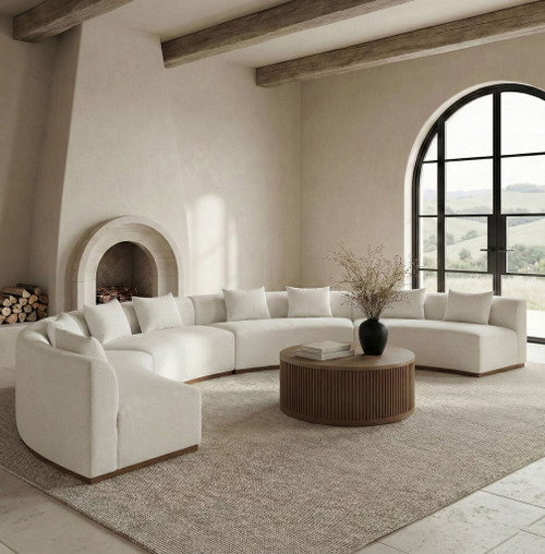 Avanti - Chenille Fabric Upholstered 4 Piece Modular Sectional