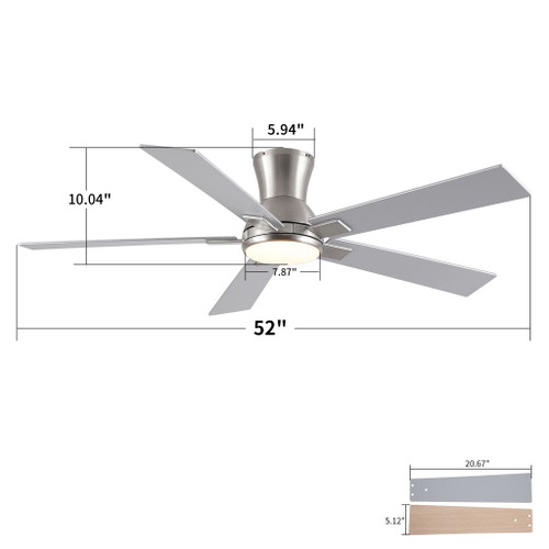 Reversible Quiet Motor Ceiling Fan Light With ABS Blades