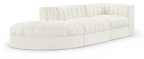 Rummi - Velvet Performance Fabric Upholstered 3 Piece Modular Sectional