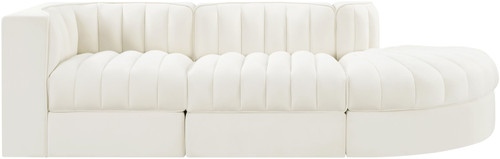 Rummi - Velvet Performance Fabric Upholstered 3 Piece Modular Sectional