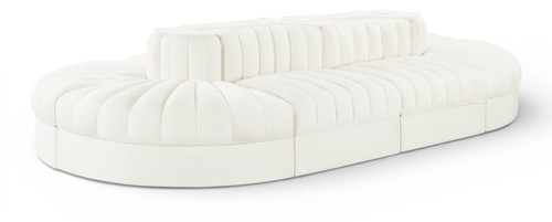 Rummi - Oval Velvet Performance Fabric Upholstered 8 Piece Modular Sectional