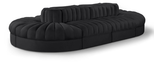 Rummi - Oval Velvet Performance Fabric Upholstered 8 Piece Modular Sectional