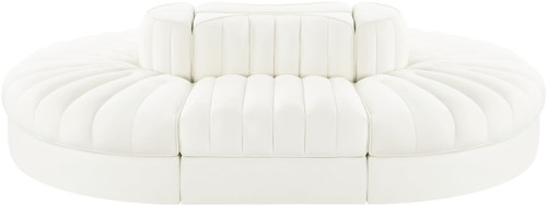 Rummi - Oval Velvet Performance Fabric Upholstered 6 Piece Modular Sectional