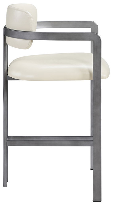 Aurum - Vegan Leather Upholstered Counter Stool With Gray Base