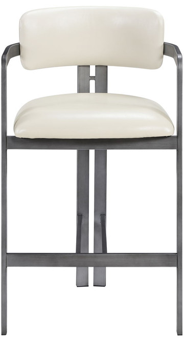 Aurum - Vegan Leather Upholstered Counter Stool With Gray Base