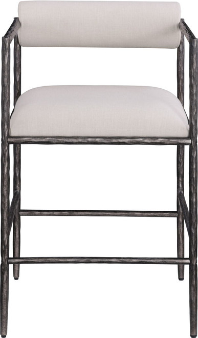 Axis - Linen Textured Beige Fabric Upholstered Counter Stool (Set of 2)