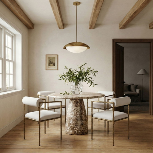 Axis - Linen Textured Cream Fabric Upholstered Dining Chair (Set of 2)