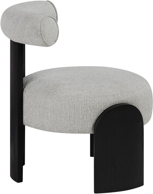 Calder - Linen Textured Fabric Upholstered Accent Chair - Painted Black Base