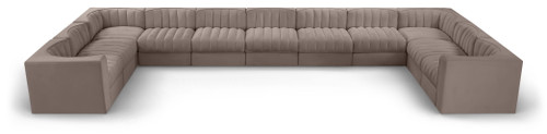 Rummi - Velvet Performance Fabric Upholstered 11 Piece Modular Sectional