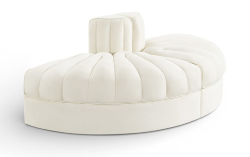 Rummi - Velvet Performance Fabric Upholstered 2 Piece  Rounded Modular Loveseat