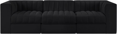 Rummi - Velvet Performance Fabric Upholstered 3 Piece Modular Sofa