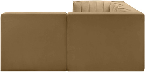Rummi - Velvet Performance Fabric Upholstered 4 Piece Modular Sectional