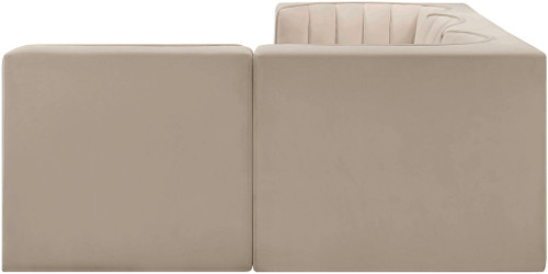 Rummi - Velvet Performance Fabric Upholstered 4 Piece Modular Sectional